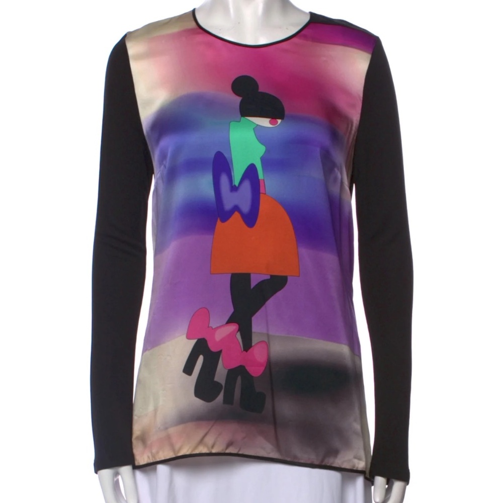 Giles Printed Scoop Neck Top